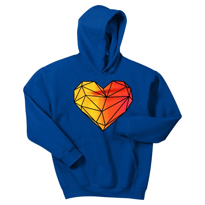 Geometric Heart Great Gift Valentine's Day Hearts Valentine's Day Great Gift Kids Hoodie