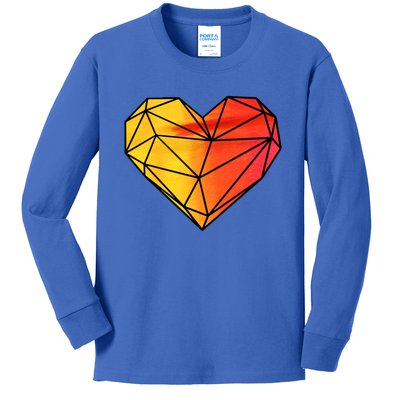 Geometric Heart Great Gift Valentine's Day Hearts Valentine's Day Great Gift Kids Long Sleeve Shirt