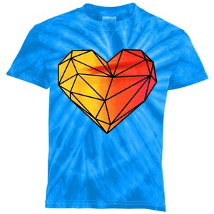 Geometric Heart Great Gift Valentine's Day Hearts Valentine's Day Great Gift Kids Tie-Dye T-Shirt