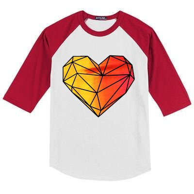 Geometric Heart Great Gift Valentine's Day Hearts Valentine's Day Great Gift Kids Colorblock Raglan Jersey