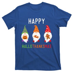 Gnomes Happy Hallothanksmas Halloween Thanksgiving Christmas T-Shirt