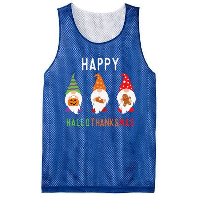 Gnomes Happy Hallothanksmas Halloween Thanksgiving Christmas Mesh Reversible Basketball Jersey Tank