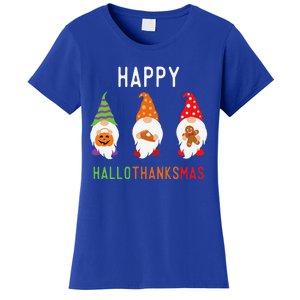 Gnomes Happy Hallothanksmas Halloween Thanksgiving Christmas Women's T-Shirt