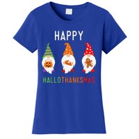 Gnomes Happy Hallothanksmas Halloween Thanksgiving Christmas Women's T-Shirt