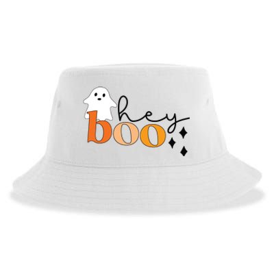 Ghost Halloween Hey Boo Halloweenboo Sustainable Bucket Hat