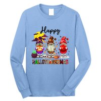 Gnomes Happy Hallothanksmas Halloween Thanksgiving Christmas Gift Long Sleeve Shirt