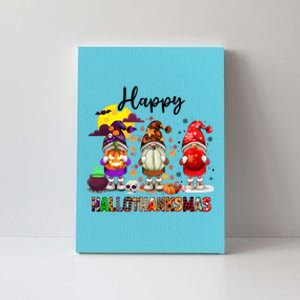 Gnomes Happy Hallothanksmas Halloween Thanksgiving Christmas Gift Canvas