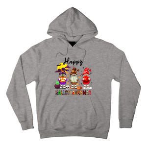 Gnomes Happy Hallothanksmas Halloween Thanksgiving Christmas Gift Tall Hoodie