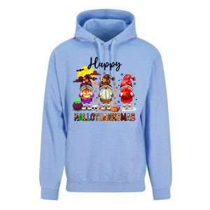 Gnomes Happy Hallothanksmas Halloween Thanksgiving Christmas Gift Unisex Surf Hoodie