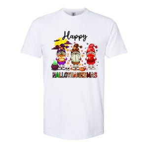 Gnomes Happy Hallothanksmas Halloween Thanksgiving Christmas Gift Softstyle CVC T-Shirt