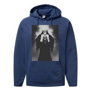 Ghost Heart Hands Scary Face Horror Poster Halloween Performance Fleece Hoodie