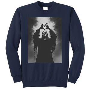 Ghost Heart Hands Scary Face Horror Poster Halloween Tall Sweatshirt