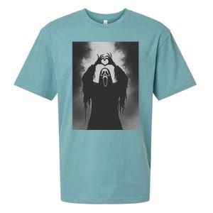 Ghost Heart Hands Scary Face Horror Poster Halloween Sueded Cloud Jersey T-Shirt