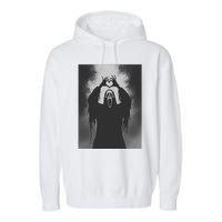 Ghost Heart Hands Scary Face Horror Poster Halloween Garment-Dyed Fleece Hoodie