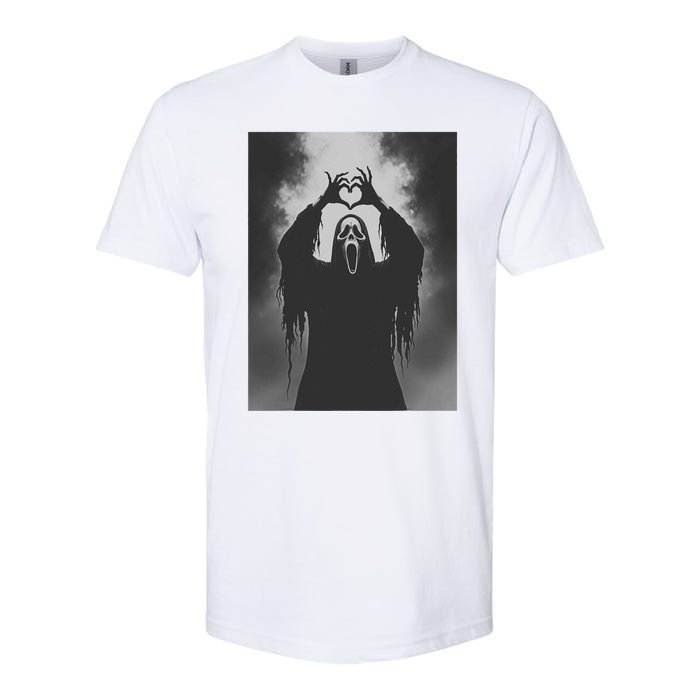 Ghost Heart Hands Scary Face Horror Poster Halloween Softstyle CVC T-Shirt