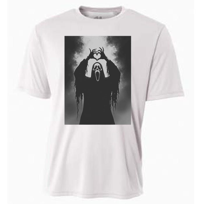 Ghost Heart Hands Scary Face Horror Poster Halloween Cooling Performance Crew T-Shirt