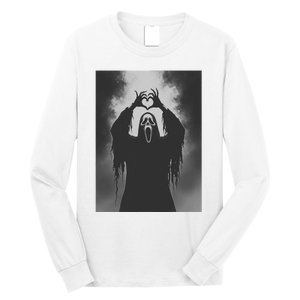 Ghost Heart Hands Scary Face Horror Poster Halloween Long Sleeve Shirt