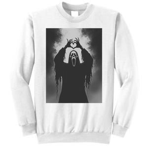 Ghost Heart Hands Scary Face Horror Poster Halloween Sweatshirt