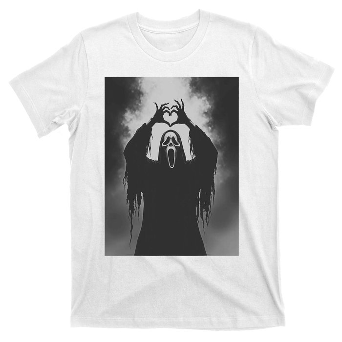 Ghost Heart Hands Scary Face Horror Poster Halloween T-Shirt