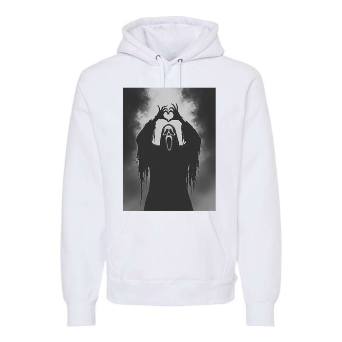 Ghost Heart Hands Scary Face Horror Poster Halloween Premium Hoodie