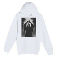 Ghost Heart Hands Scary Face Horror Poster Halloween Premium Pullover Hoodie