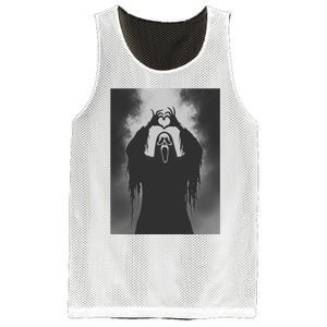 Ghost Heart Hands Scary Face Horror Poster Halloween Mesh Reversible Basketball Jersey Tank