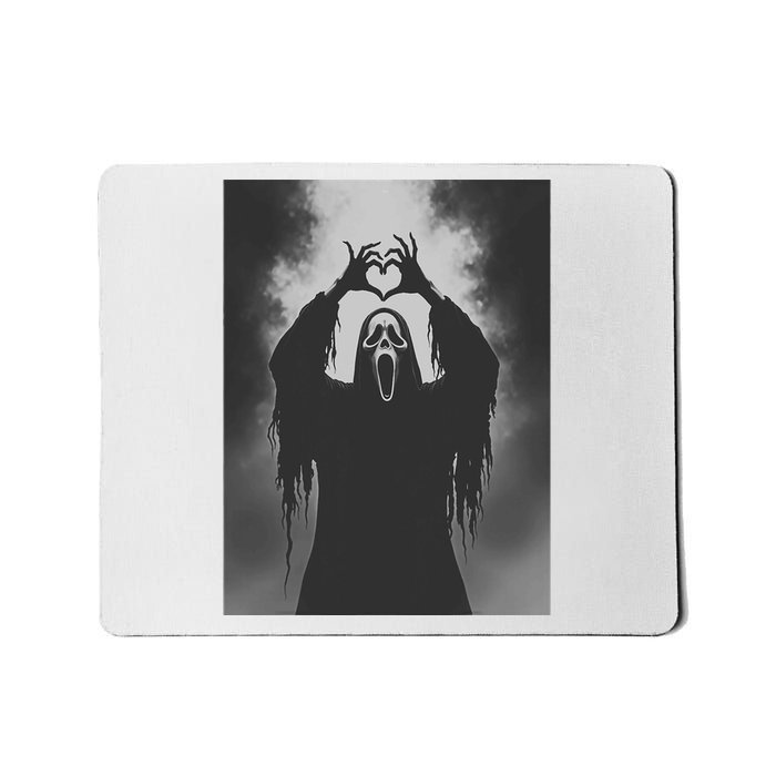 Ghost Heart Hands Scary Face Horror Poster Halloween Mousepad