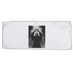 Ghost Heart Hands Scary Face Horror Poster Halloween Large Microfiber Waffle Golf Towel