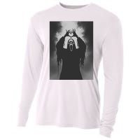 Ghost Heart Hands Scary Face Horror Poster Halloween Cooling Performance Long Sleeve Crew