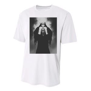 Ghost Heart Hands Scary Face Horror Poster Halloween Performance Sprint T-Shirt