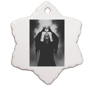 Ghost Heart Hands Scary Face Horror Poster Halloween Ceramic Star Ornament