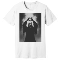 Ghost Heart Hands Scary Face Horror Poster Halloween Premium T-Shirt