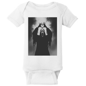 Ghost Heart Hands Scary Face Horror Poster Halloween Baby Bodysuit