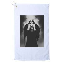 Ghost Heart Hands Scary Face Horror Poster Halloween Platinum Collection Golf Towel