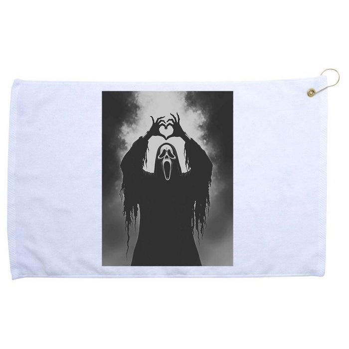 Ghost Heart Hands Scary Face Horror Poster Halloween Grommeted Golf Towel