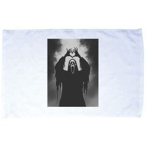 Ghost Heart Hands Scary Face Horror Poster Halloween Microfiber Hand Towel