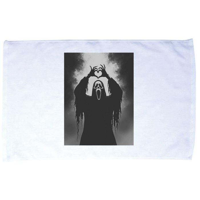 Ghost Heart Hands Scary Face Horror Poster Halloween Microfiber Hand Towel