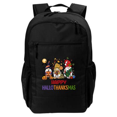Gnomes Happy Hallothanksmas Halloween Thanksgivng Christmas Backpack