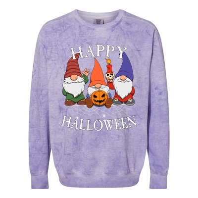 Gnomes Happy Halloween Couples Gift Colorblast Crewneck Sweatshirt