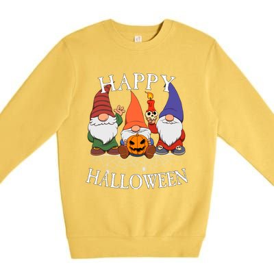 Gnomes Happy Halloween Couples Gift Premium Crewneck Sweatshirt