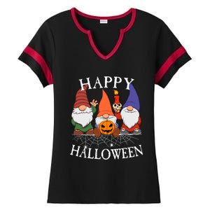 Gnomes Happy Halloween Couples Gift Ladies Halftime Notch Neck Tee