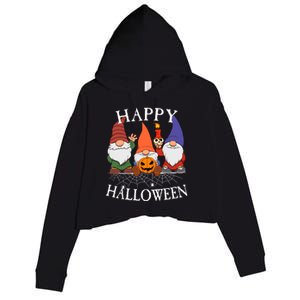 Gnomes Happy Halloween Couples Gift Crop Fleece Hoodie