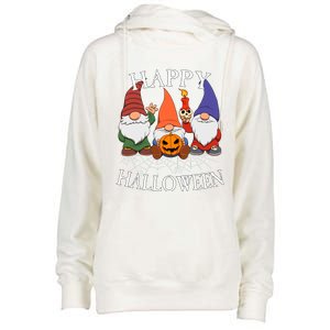 Gnomes Happy Halloween Couples Gift Womens Funnel Neck Pullover Hood