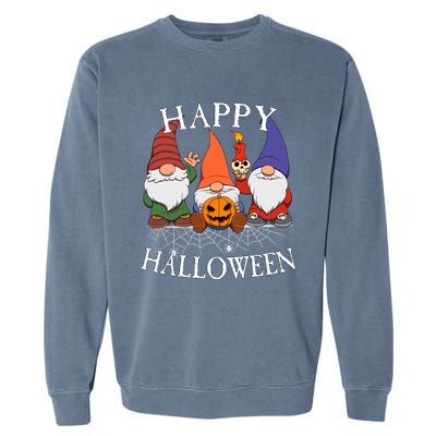 Gnomes Happy Halloween Couples Gift Garment-Dyed Sweatshirt