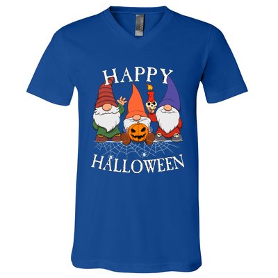 Gnomes Happy Halloween Couples Gift V-Neck T-Shirt