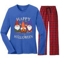 Gnomes Happy Halloween Couples Gift Women's Long Sleeve Flannel Pajama Set 