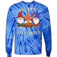 Gnomes Happy Halloween Couples Gift Tie-Dye Long Sleeve Shirt