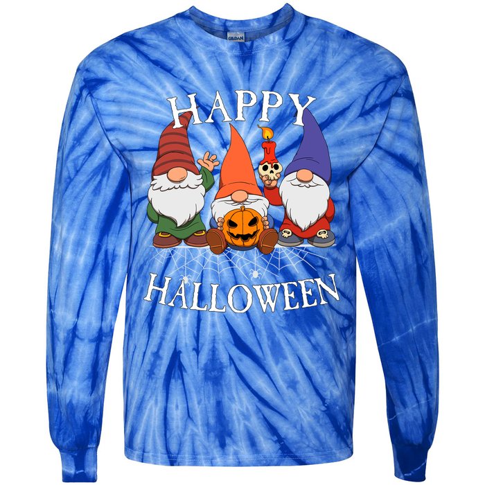 Gnomes Happy Halloween Couples Gift Tie-Dye Long Sleeve Shirt