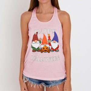 Gnomes Happy Halloween Couples Gift Women's Knotted Racerback Tank