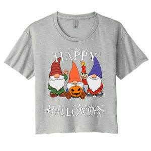 Gnomes Happy Halloween Couples Gift Women's Crop Top Tee